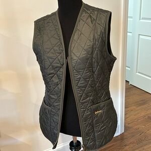 Barbour Olive Green Betty Vest. Worn alone or with Beadnell Barn Jacket